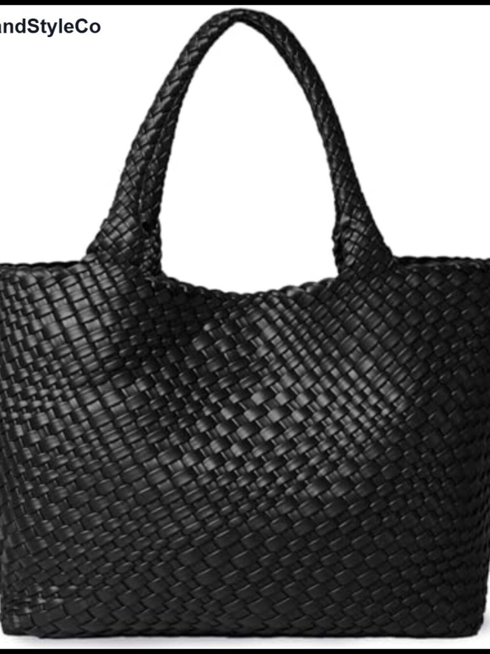Woven Tote Bag for Women Soft Vegan Leather Large Shoulder Bag